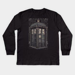 Gothic Tardis Kids Long Sleeve T-Shirt